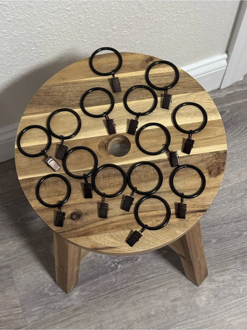 Threshold Oil Rubbed Bronze Curtain Clip Rings Set of 14 Drape Hardware Like New